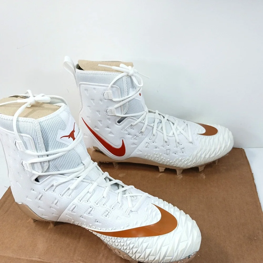 Nike Alpha Menace Elite Texas Longhorns White Burnt Orange‎ Cleats Mens 15